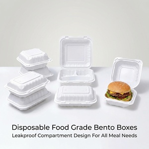 Cajas Desechables de Plástico MFPP para Alimentos, Tipo Togo, 8x8, con Tres Compartimentos, Reemplazo de Contenedores de Espuma de Poliestireno - Product Image 4