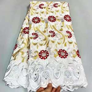 <strong>Wholesale</strong> High Quality Nigerian Embroidery Material With Flower Swiss Voile Cotton <strong>Lace</strong> <strong>Fabric</strong> for Dress - Product Image 2