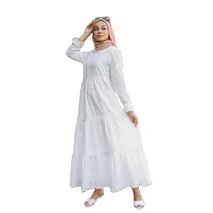 Vestido musulmán de Oriente Medio para mujer, vestido de encaje hueco de Malasia e Indonesia, ropa musulmana tradicional, Dubai Abaya 2024