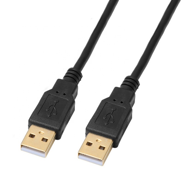3ft USB 2.0 a Male to a Male 28/24AWG Cable Gold Plated Black for Data Transfer Hard Drive Enclosures, Printers, Modems and More