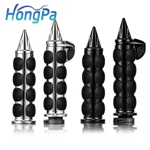 Hongpa 25mm Hợp kim nhôm tay lái Grips đen xe máy Pro côn tay Grip cho Harley