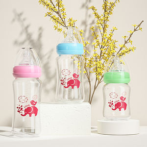 Biberón de bebé de cuello ancho anticólico sin BPA, biberón de grado alimenticio PP con sensor de temperatura, Material de silicona impreso, biberón - Product Image 4