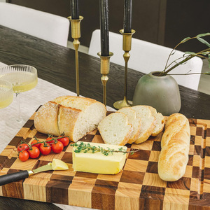 Nuovo Prodotto 2027: Tagliere Premium in Legno Carbonizzato con Motivi a Scacchiera per Frutta e Verdura - Product Image 6