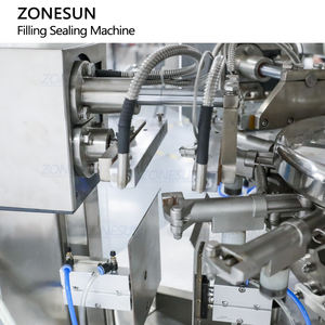 ZONESUN automático de cabezales múltiples rotatorio té alimentos para mascotas cereales bolsa prefabricada bolsa gránulo pesaje máquina de sellado y llenado - Product Image 6