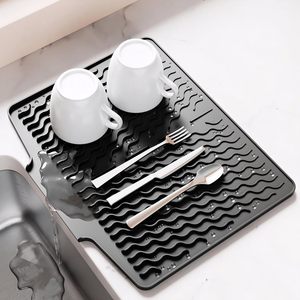 Alfombrilla de silicona para drenaje de grifos, accesorios de cocina, tapete de silicona para secar platos en encimeras, escurridor de platos, alfombrillas y tapetes de cocina - Product Image 1