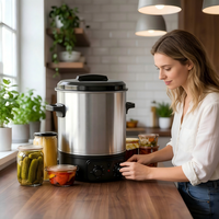 Marmite électrique commerciale en acier inoxydable de 27 L, appareil multifonction pour confitures et vins avec maintien automatique de la température constante