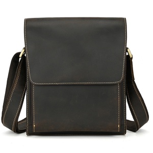 Men's Genuine Leather Vintage Style Waterproof Crossbody Shoulder Crazy Horse iPad Bag with Candy Pattern 12inch-Exclusively - Product Image 6