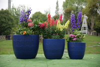 Jardinière en céramique émaillée à la main, texture irrégulière, pot respirant pour jardin intérieur et extérieur