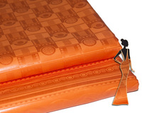 Tissu jacquard pour abaya en coton 100% très confortable, couleur orange brillant, pour robe avec parfum, nouveau design 2026