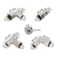 Raccord en acier inoxydable G1/2, coudé hexagonal, droit, filetage femelle 1/2 pouce, pour plomberie, eau, gaz, huile