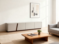 Meuble TV de Salon, Meuble de Rangement en Bois pour Télévision