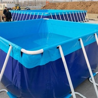Piscine extérieure avec la piscine de cadre en acier galvanisé de bâche de PVC