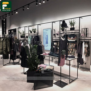 Étagère de présentation de vêtements pour boutique de mode urbaine, comptoir de vêtements, armoire à vêtements, meuble en verre, mobilier de vente au détail - Product Image 5