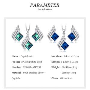 CDE bạc trang sức <span class=keywords><strong>Set</strong></span> vòng cổ bông tai đá quý đá austrian pha lê màu hồng tự làm nhà máy bán buôn Vòng cổ trang sức <span class=keywords><strong>Set</strong></span> - Product Image 3