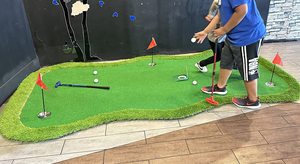 Trong nhà ngoài trời kích thước lớn nhân tạo Turf chơi Golf Putter <span class=keywords><strong>DIY</strong></span> tùy chỉnh thực hành đặt màu xanh lá cây mat - Product Image 2