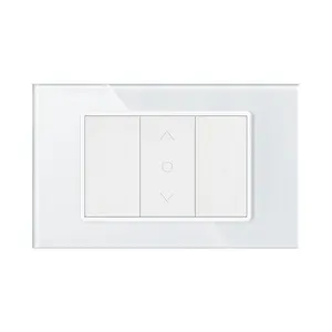 American Standard 118 Type White Tempered Glass Panel Windows Wall Switch Light Electric Switches