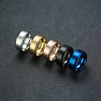 Hochwertige Schwarz Blau Gold Silber 316L Edelstahl Einfache Matte Ring Blank Plain Beliebte 8mm breite gebürstete Bandring für Männer