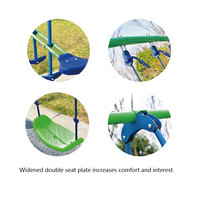 Ensemble de balançoires double multi-stations d'extérieur avec balançoire à glissière pour enfants, pour jardin et cour