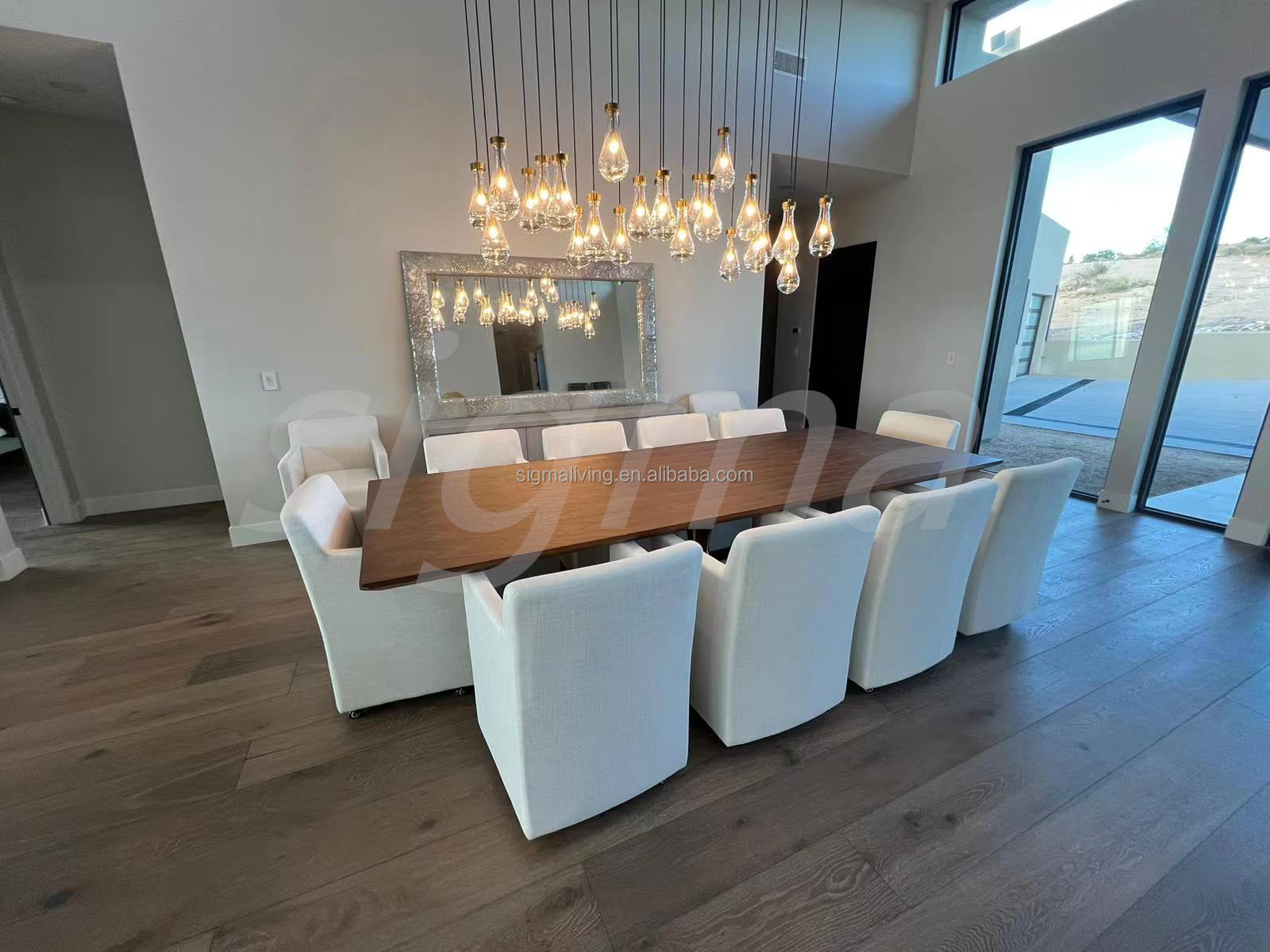 Indoor furniture kitchen restaurant customized dining chairs  luxury rectangle table and chairs dining table set