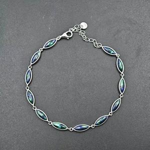 Bracelet pour femme en argent sterling 925 plaqué or avec pierre d'Eilat, style roi Salomon, pour Bat Mitzvah, Hanouka, cadeau - Product Image 2