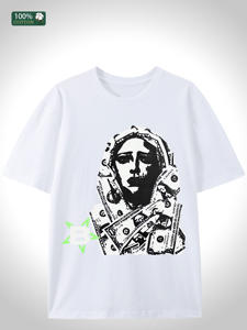 Camiseta de Algodón Estilo Urbano para Hombre, 5 Colores, Corte Holgado, Verano, Almacén <span class=keywords><strong>Toledo</strong></span> - Product Image 3