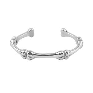 Venta al por mayor de brazaletes de bambú de lujo ligero de acero inoxidable para mujer, diseño de calavera, de fabricante. - Product Image 6