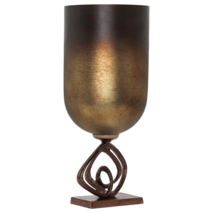 Elegante vaso in vetro sfumato con base a piedistallo per soggiorno, vaso decorativo per fiori - Product Image 2