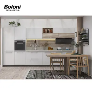 Boloni Luxury Modern Pakistan Hotel Kitchen Cabinet Marble L Shape Set aluminum kitchen cabinet modern