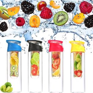 Gobelet à eau en plastique transparent de 700 ml avec filtre à fruits - Tasse à thé de bureau - Product Image 1