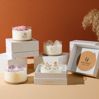 Bougie parfumée artisanale en cristal naturel avec mèche en bois, best-seller, bougie d'aromathérapie pour la décoration de la maison et cadeau d'anniversaire