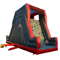 Mur d'escalade gonflable durable avec deux pistes et toboggan, en PVC de qualité commerciale, conçu pour les jeux d'enfants en extérieur et la location