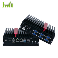 PC Mini Barebone Tanpa Kipas AMD Ryzen R2314 Berkualitas Tinggi 6COM Tegangan Lebar 12V-24V PC Tertanam untuk AGV AMR