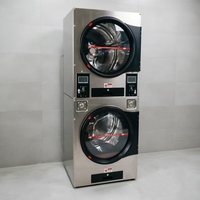 Laveuse-sécheuse commerciale à monnayeur de 15 kg, autonome et économe en main-d'œuvre pour les entreprises de blanchisserie publique