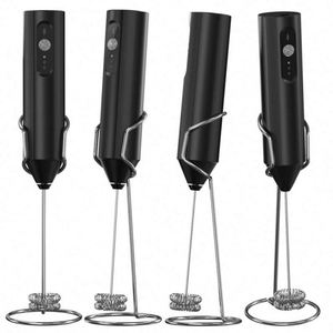 Mousseur à lait rechargeable à 3 vitesses, mélangeur de boissons manuel, mousseur à café portable pour café, lattes, cappuccino - Product Image 6