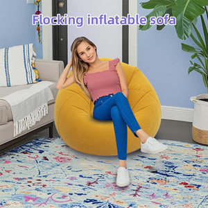 휴대용 에어 소파 플로킹 원단 에어 커플 소파 의자 내구성 있는 PVC 에어 소파 야외 캠핑용 - Product Image 2