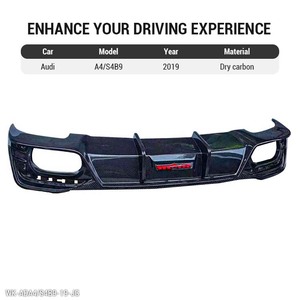 Diffusore Posteriore in Fibra di Carbonio per <span class=keywords><strong>Audi</strong></span> A4 S4 Avant B9 2019, Splitter Paraurti Posteriore - Product Image 2