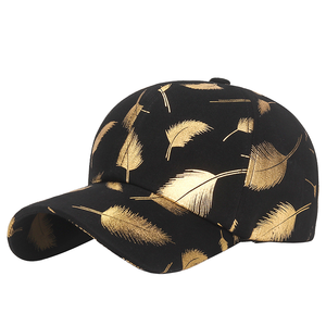Korean Style Gold <b>Leaf</b> Baseball Cap Sun Hat Sporty Dome Visor for Adult Fashion & Wholesale 100% Cotton Embroidered Dad Hat - Product Image 1