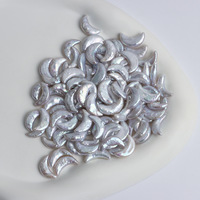 Perles de perles irrégulières en vrac naturelles en forme de lune baroque blanche à haute brillance sans trou perles de bricolage