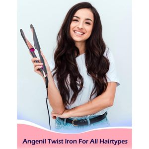 เครื่องหนีบผมเซรามิก Angenil Pro Twist ขนาด 1 นิ้ว แบบสองแรงดันไฟฟ้า ร้อนเร็ว มอเตอร์ดีซี สำหรับยืดผมและม้วนผม 2-in-1 มัลติสไตเลอร์ - Product Image 3