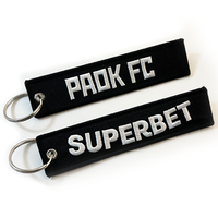 Porte-clés brodé avec logo personnalisé, prix d'usine, faible MOQ, porte-clés tissé avec lettres pour cadeaux promotionnels, Jet Tag