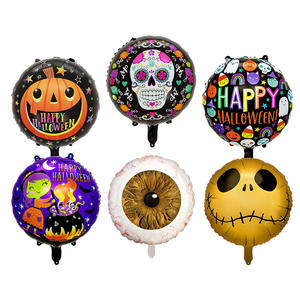 Globo de papel de aluminio Globol de 18 pulgadas, 50 unids/set, globo de Halloween para niños, Letra de feliz Halloween, bruja bonita - Product Image 1