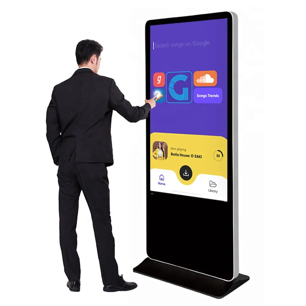 4K 43 55 inch sàn đứng màn hình cảm ứng hiển thị Máy nghe nhạc quảng cáo kiosk LCD tương tác kỹ thuật số biển Totem