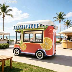 ZOWN 4 Wheel Electric Food Truck Stainless Steel Mobile Shop Custom Interior Street Vendor Startup Catering Business - Product Image 1