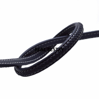 Moda yaklaşık 8*5mm donanma renk örgülü geniş düz deri kordon genişliği yassı halat dize bilezik kolye DIY takı aksesuarları