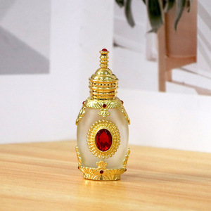 Venta al por mayor 15ml botella de bola ovalada joyería perfume botella de aceite esencial oro plata negro botella de perfume de vidrio - Product Image 6