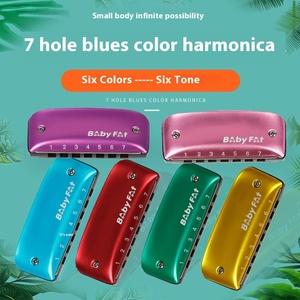 <span class=keywords><strong>Harmonica</strong></span> diatonique à 7 trous réglable BSby Fat Blues BF-7 en Do majeur, finition dorée, pour adultes, pratique en classe, étudiants - Product Image 1