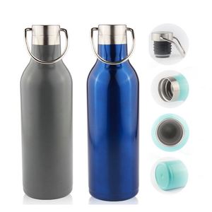 Outdoor Travel Water Bottle - Drinking Water Bottle with Hand-held Vacuum Stainless Steel Cap - Product Image 1