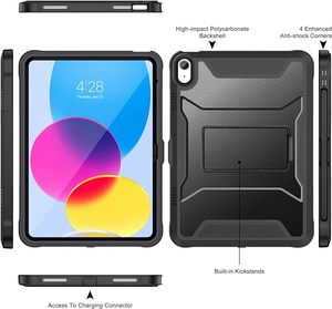 Custodia Protettiva Robusta per <span class=keywords><strong>iPad</strong></span> 10a Generazione 10.9 Pollici 2022 con Protezione Schermo Integrata e Porta Penna - Product Image 2