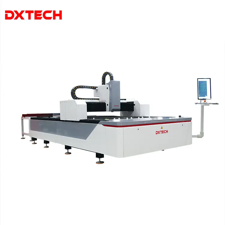 DXTECH cheap price 1000W 1500W co2 fiber 2 in 1 cnc sheet metal fiber laser cutting machine with high-quality CO2 glass laser