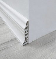 Plinthe en PVC et aluminium durable et écologique, finition bois noir, facile à nettoyer, accessoires de mobilier